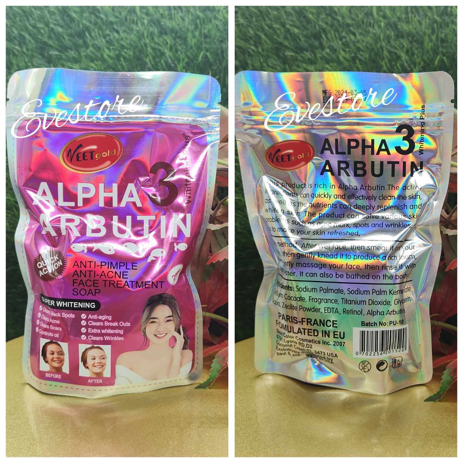 Veet Gold ALPHA ARBUTIN Anti Pimple,Anti Acne &Face Soap 💯% Effective