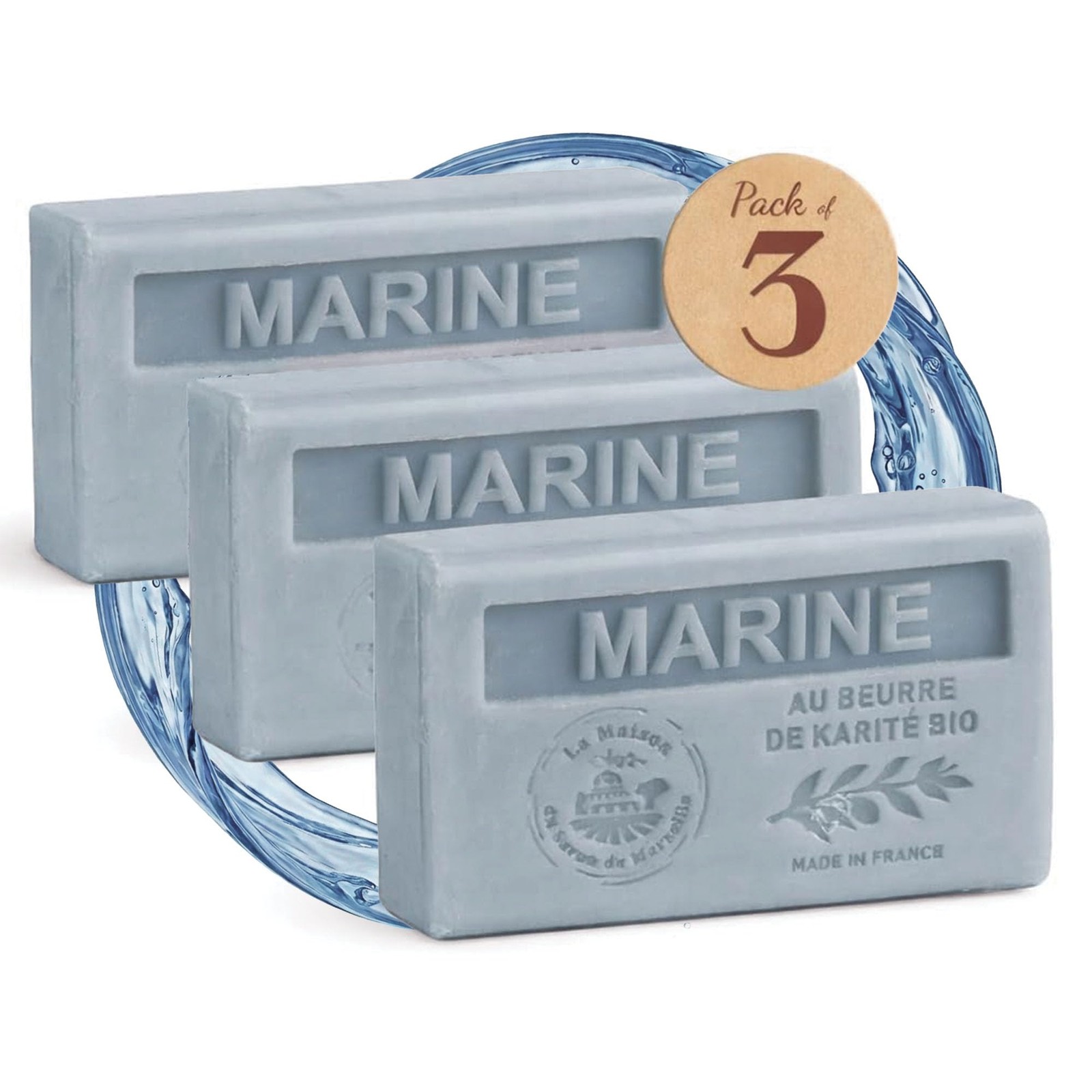 La Maison du Savon – Marine Soap Bar Trio – Moisturizing Hand & Body Soap Bar…
