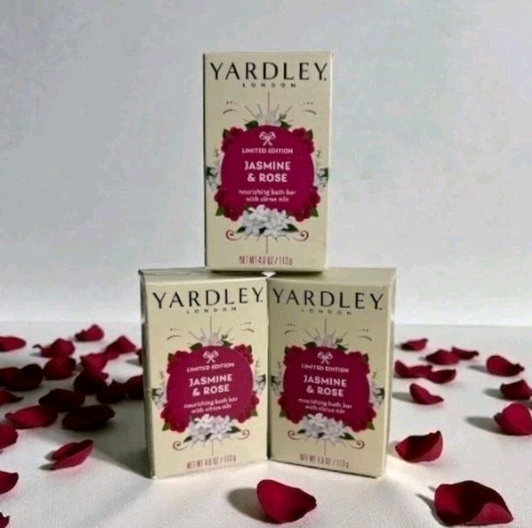 🌺3 Yardley® London JASMINE & ROSE Soap LIMITED EDITION 4.0 oz w/Citrus Oils🌺