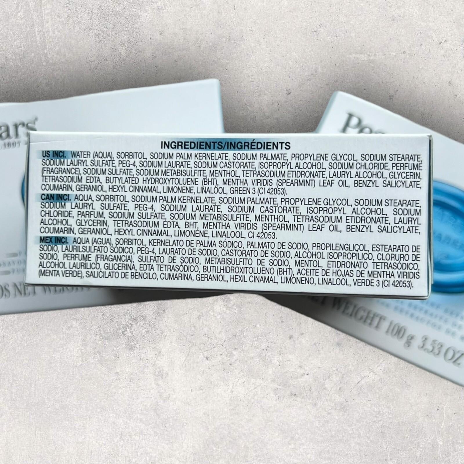 3 x Pears Transparent Soap Pure & Gentle w/ Mint Extracts, 3.53oz EA