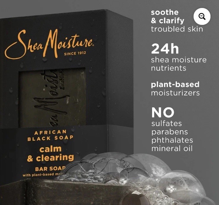 (2) SheaMoisture Plant-based African Black Soap Calm&Clearing Bar Soap 8oz/227g