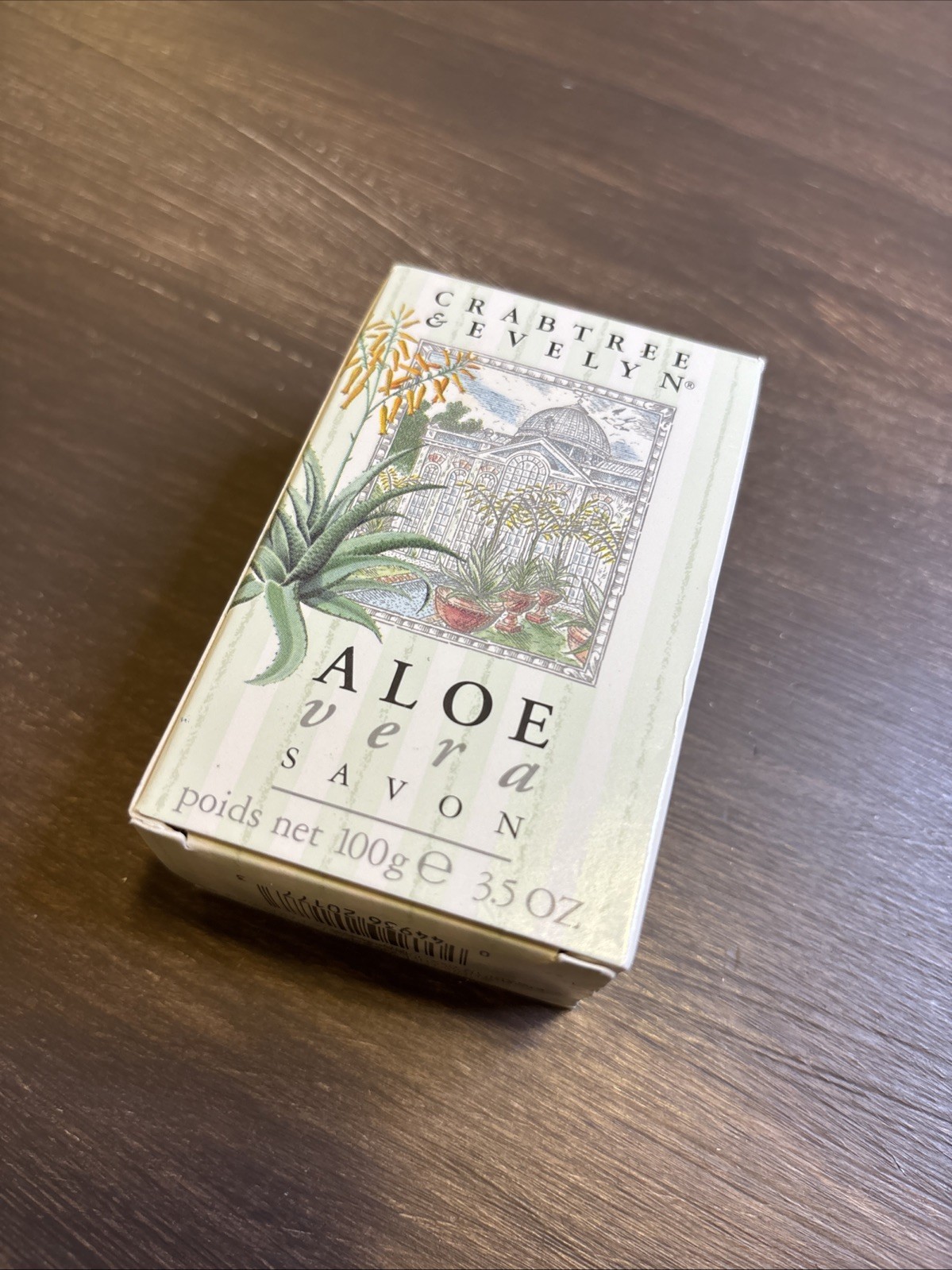 Crabtree & Evelyn Aloe Vera 3.5 Oz Bar Soap NOS 1988 Retired NOS
