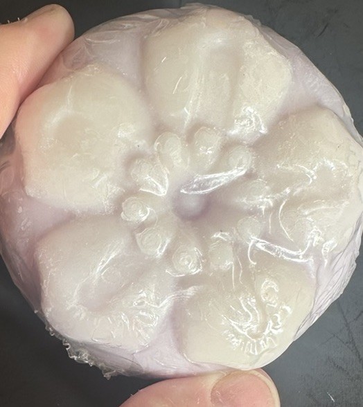 White And Purple Flower Shape Goat’s Milk, Grapefruit & Turmeric Soap