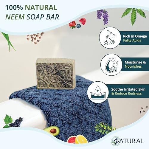 Neem Cleansing Bar – 100% Plant-Based Neem Oil Soap for 4 Ounce (Pack of 3)