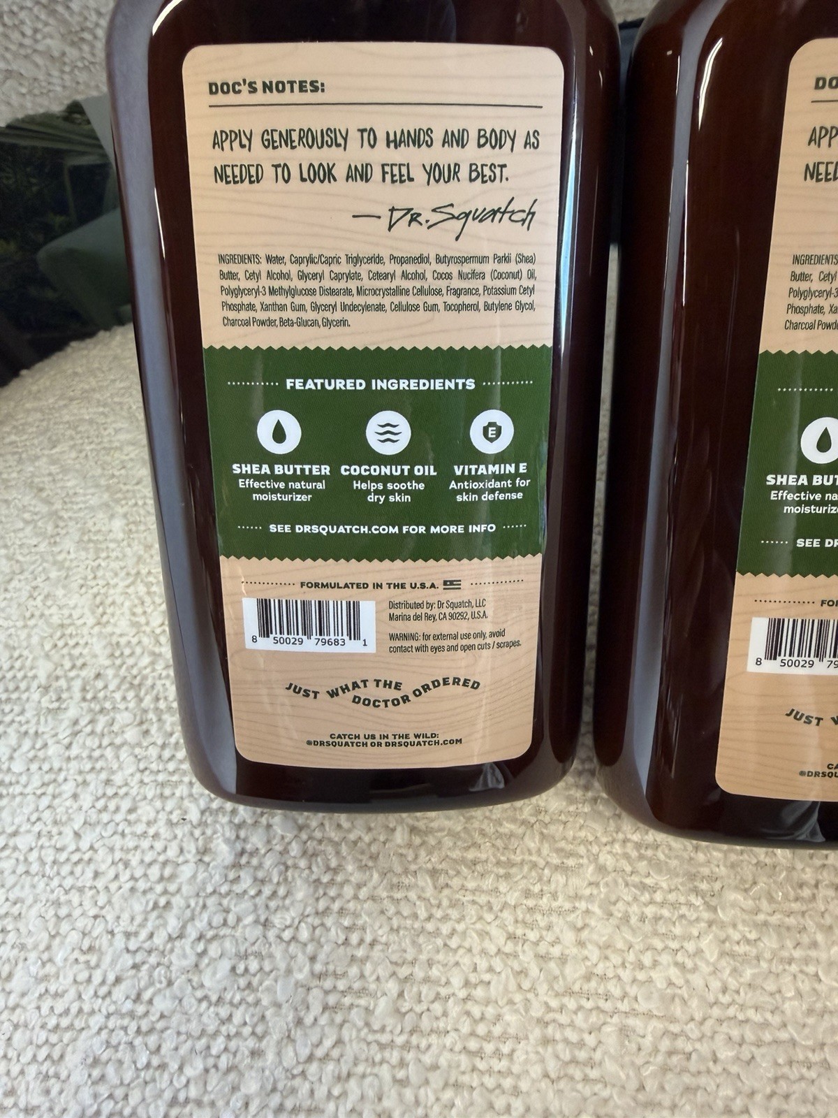 DR. SQUATCH Men’s Natural Moisturizing Lotion – Pine Tar – 10 fl oz PACK OF 2