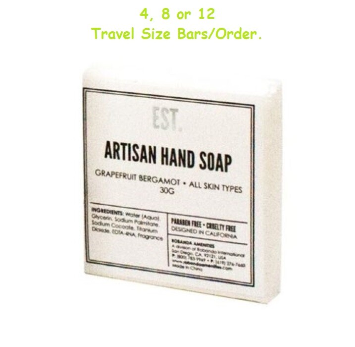 **4-12 Bars** World Amenities Est. Artisan Soap Grapefruit Bergamot 1.1 oz bars