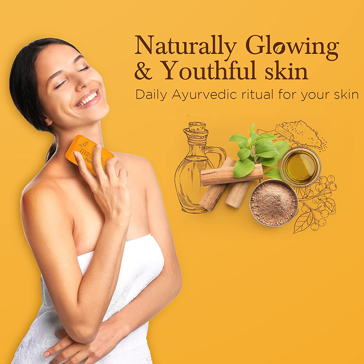 5 X Medimix Ayurvedic Sandal Bathing Soap Bar with Eladi Oil – 125g -Free Ship