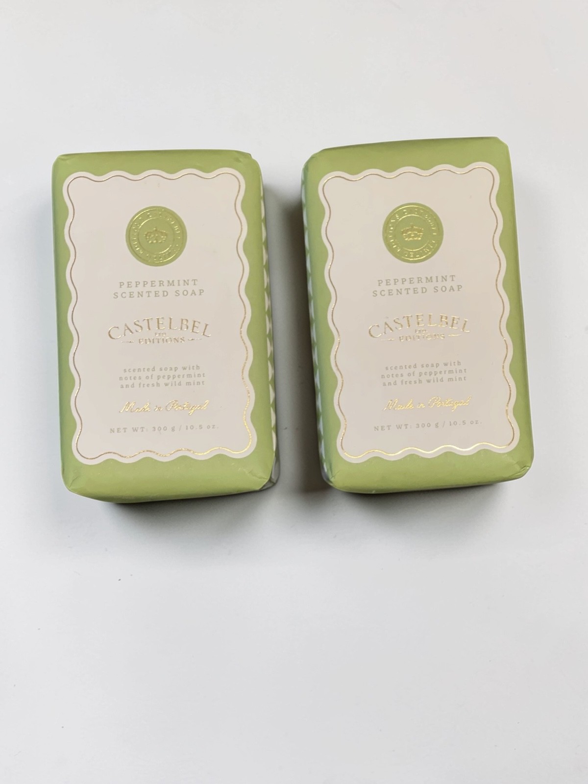Castelbel Peppermint Soap 10.5 oz 2 Pack Luxury Bar Soap Fresh Mint Portugal