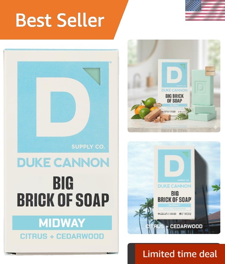 Triple-Milled Extra Large Bar Soap – Refreshing Midway Scent for All Skin Types