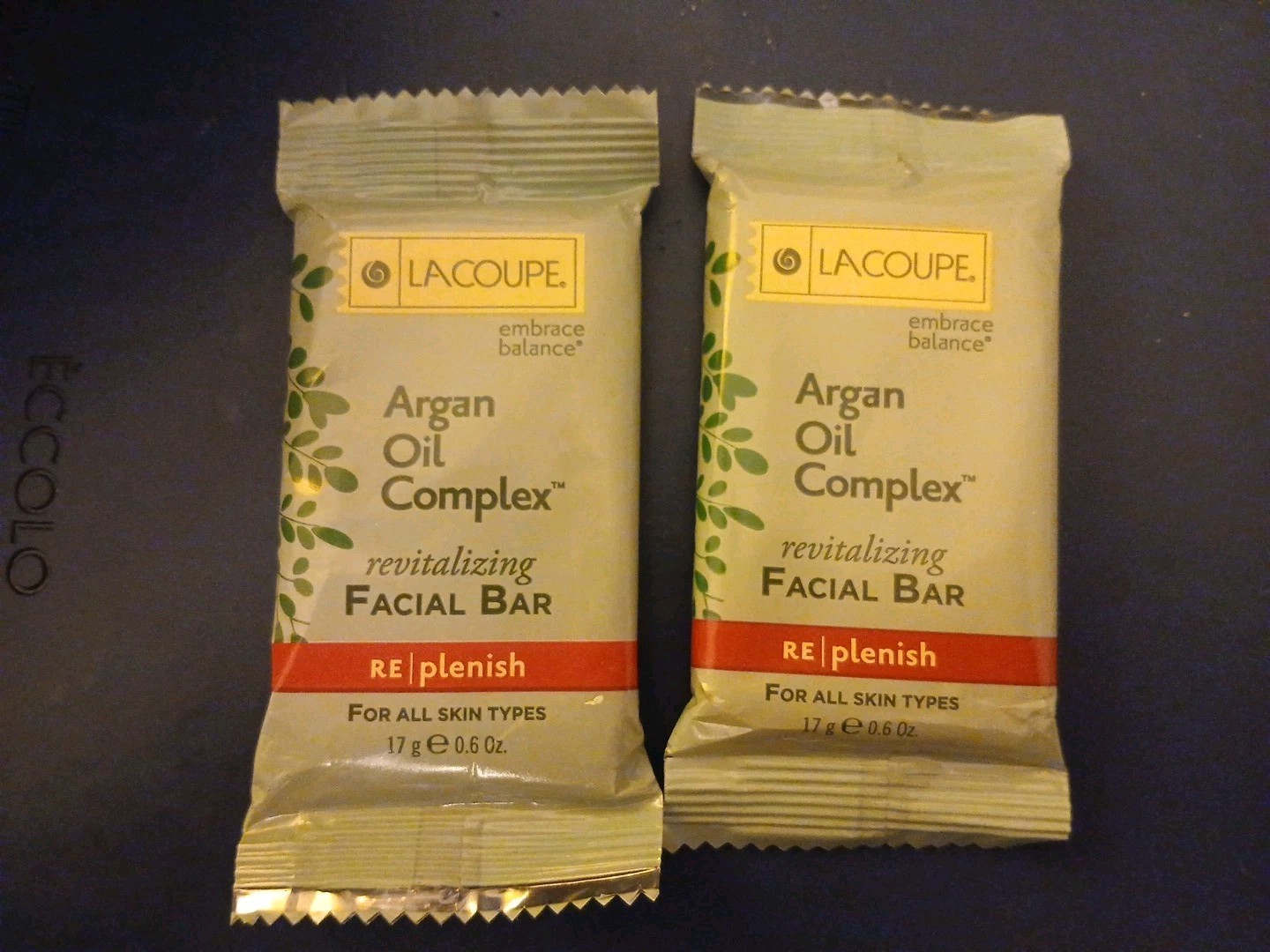 LACOUPE ARGAN OIL COMPLEX’ Revitalizing FACIAL BAR SOAP 0.6 oz LOT of 2