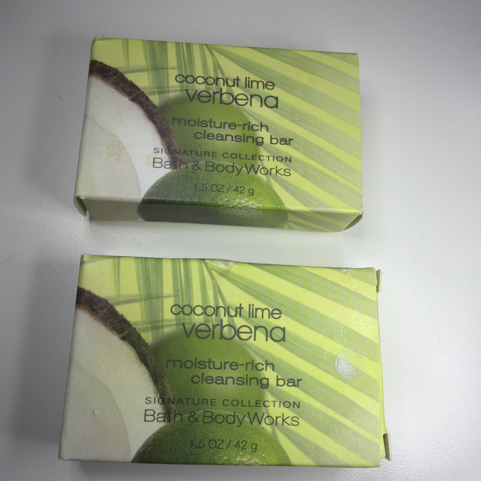 Bath & Body Works Coconut Lime Verbena Moisture Rich Cleansing Bar Lot of 2 NOS