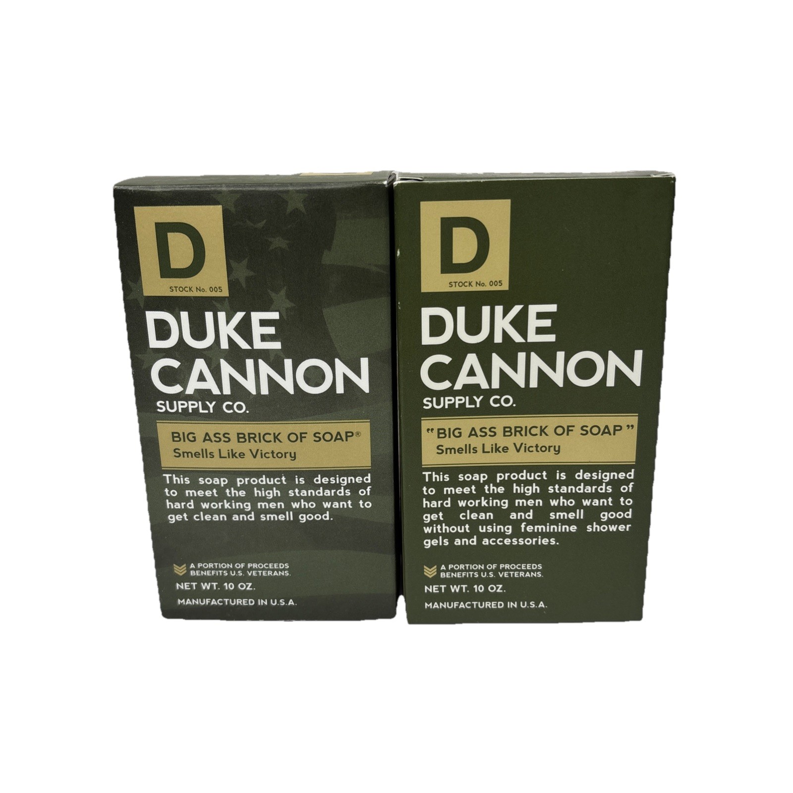 DUKE CANNON BIG ASS BRICK OF SOAP 10 OZ GREEN BAR – SMELLS LIKE VICTORY Lot Of 2