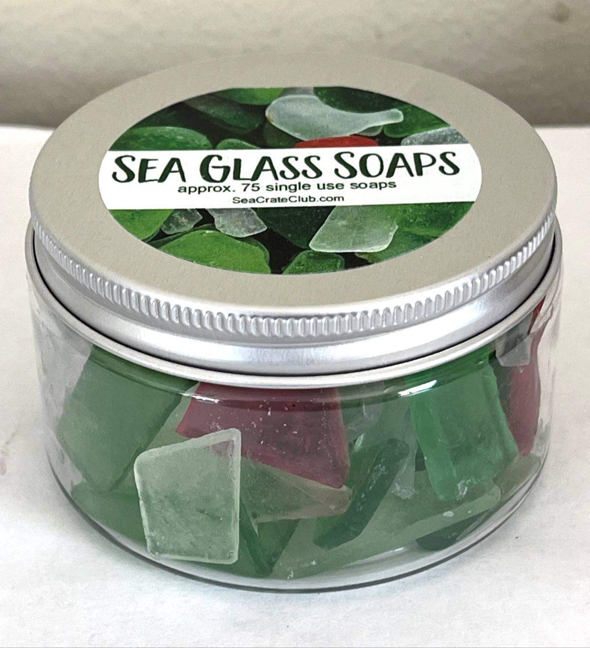 NEW JAR Sea Glass Soaps by Sea Crate Club 75 Single Use Colorful Realistic Soap