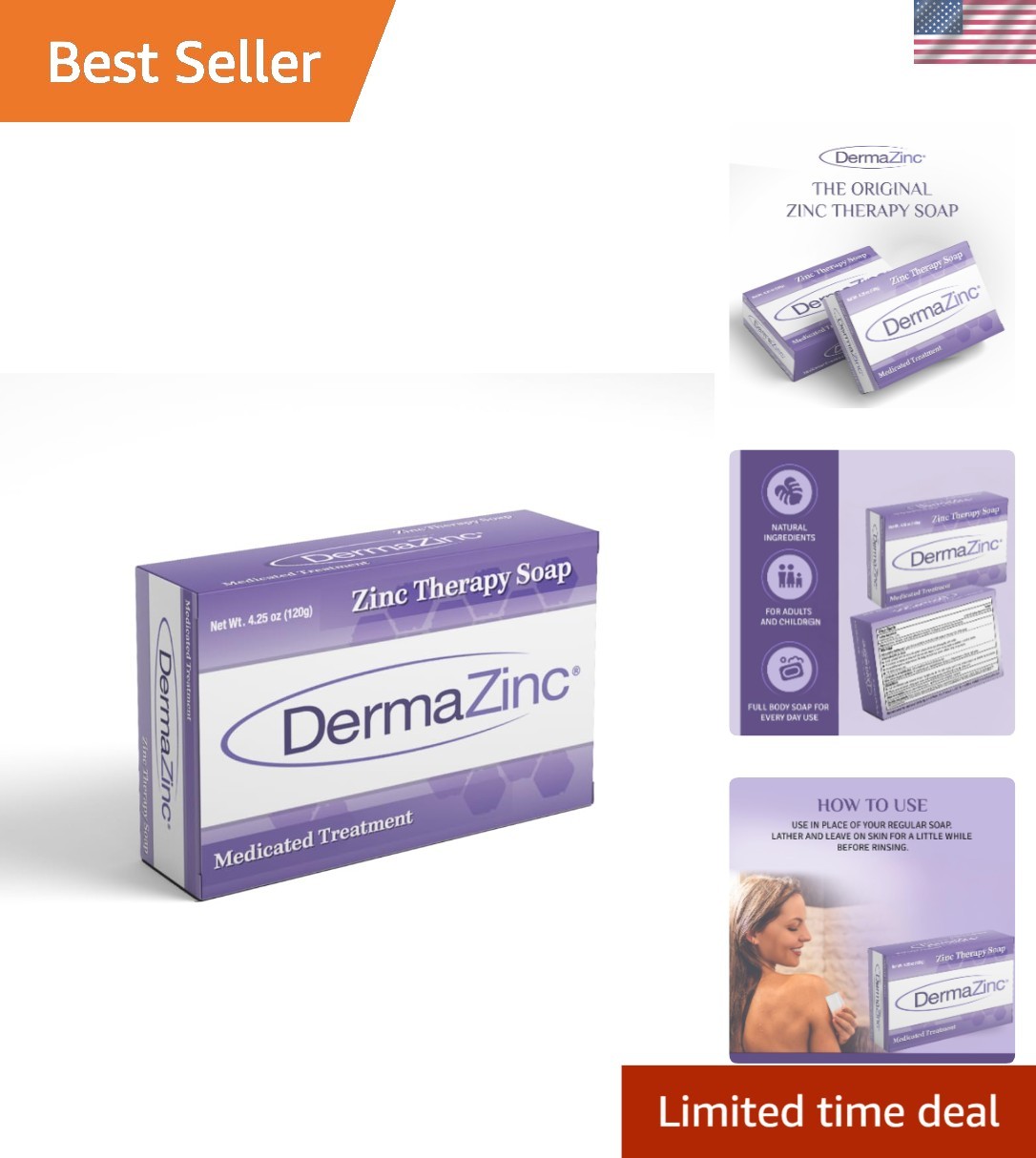 Therapy Soap – Zinc Infused Relief for Eczema, Dermatitis & Psoriasis 4.25oz