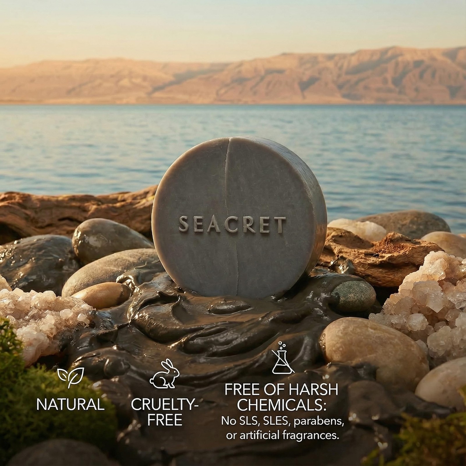 SEACRET Dead Sea Mud Soap Bar – Deep Pore Purifying & Refining Facial Cleanse…