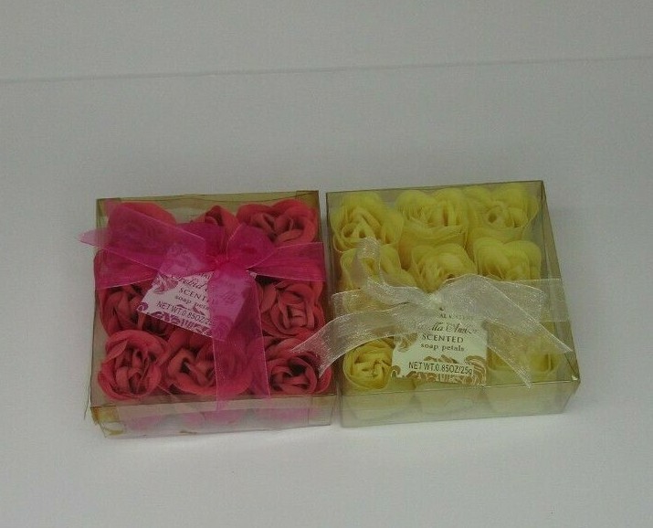 Crystal Waters 18pcs Scented Rose Petal Soap Orchid & Lilly, and Vanilla Amber
