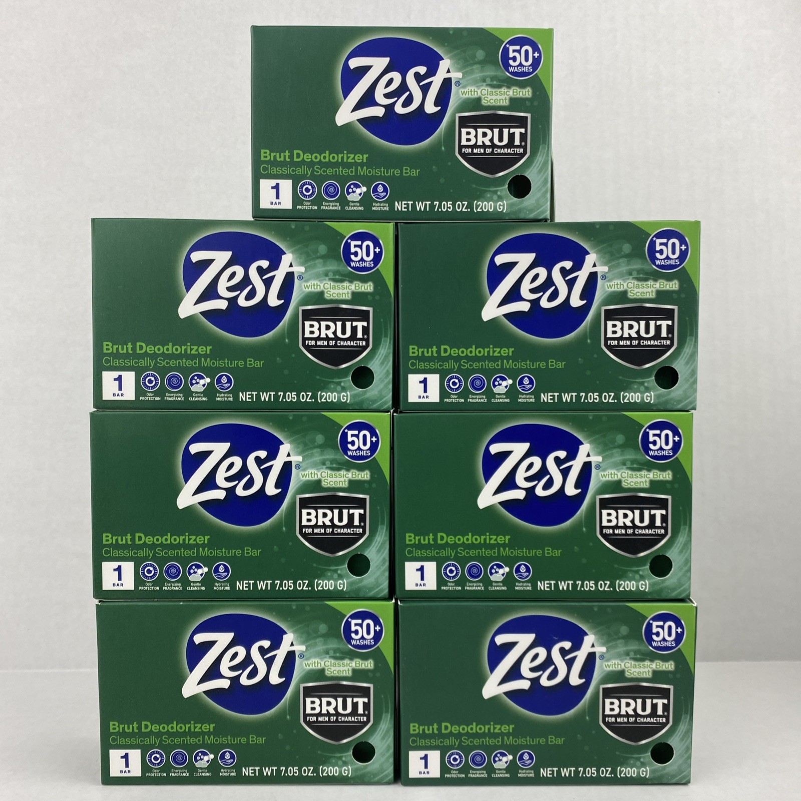 7X ZEST BRUT Bar Soap Deodorizer Classic Scent Moisture 7.05 oz. ea DISCONTINUED