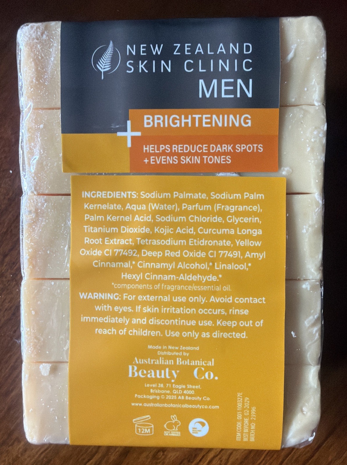 NEW ZEALAND Skin Clinic Men Brightening Kojic Acid & Turmeric Body Soap (5 Bars)