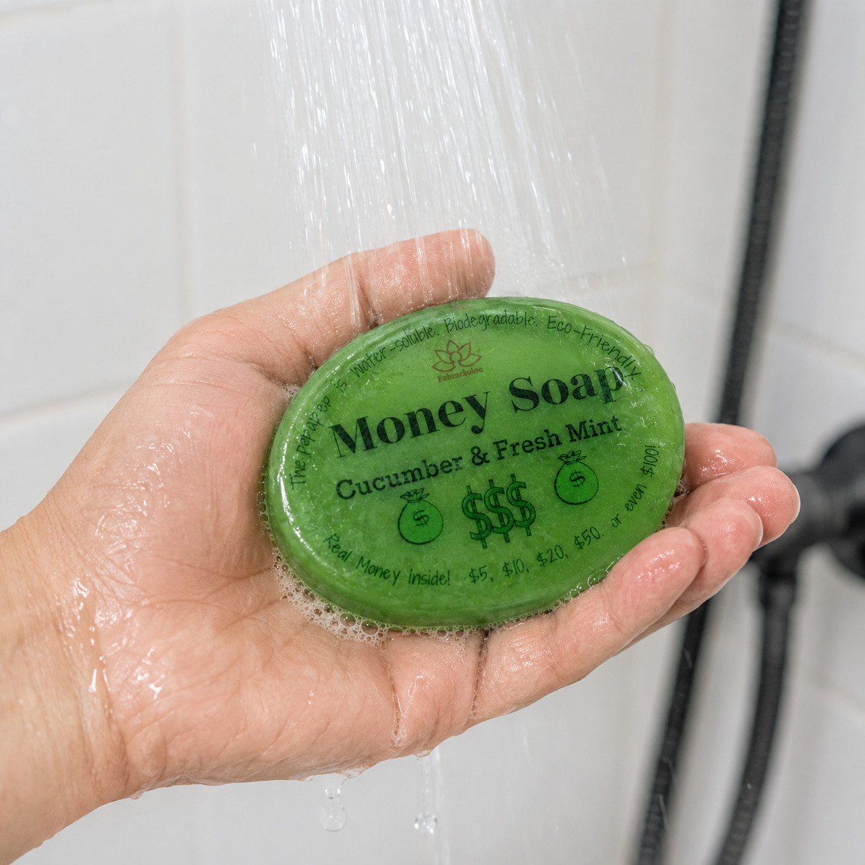 Money Soap Bar Real Cash Inside Up to $100 Glycerin Shea Butter 4.5oz