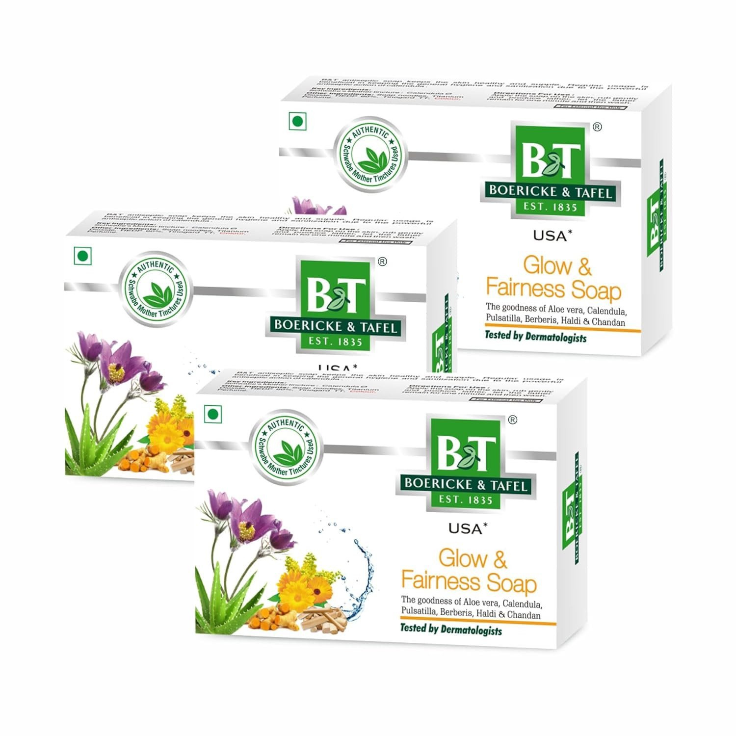 Boericke & Tafel Glow & Deep cleansing and whitening Soap 75 gm 3 pack