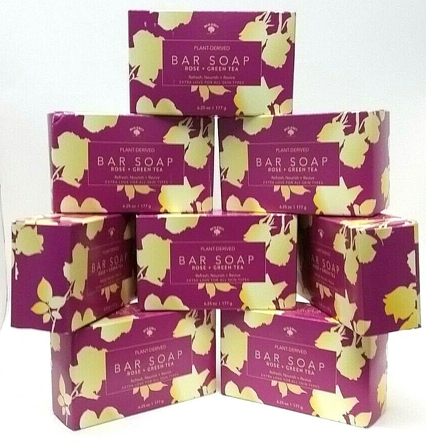 LOT 8 x Large Bolero Plant Derived ROSE + GREEN TEA Bar Soap Bath 6.25oz Revive