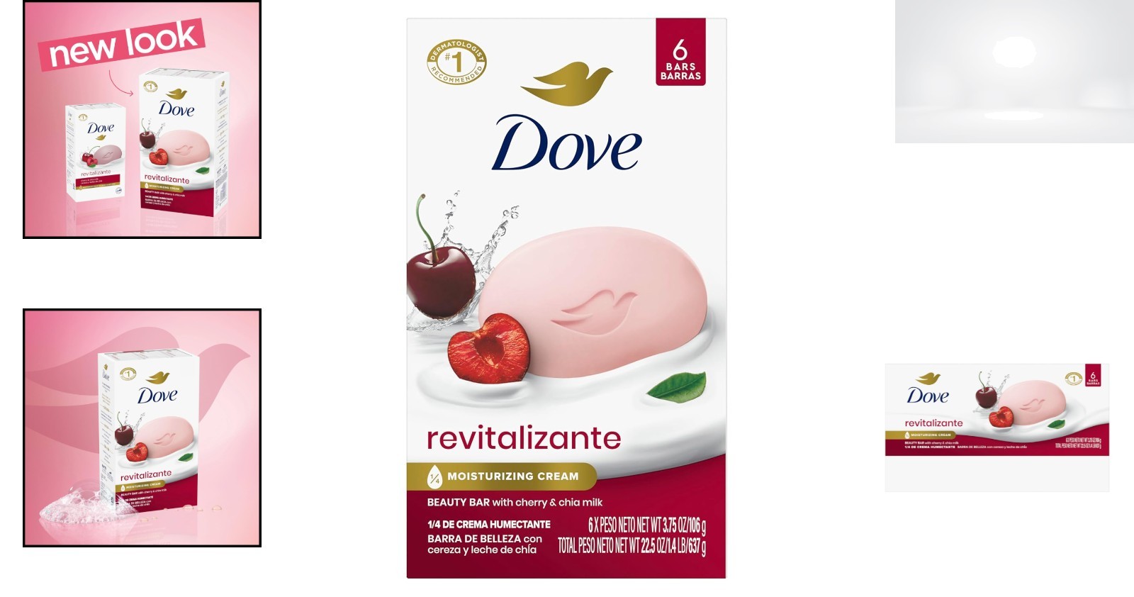 Beauty Bar Soap Cherry & Chia Milk Moisturizing 6 Pack 3.75oz Revitalizing Skin