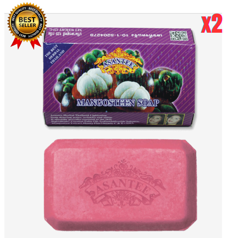 Asantee Mangosteen Soap Thai Fruits Eliminate Bacteria Skin 125g.x2
