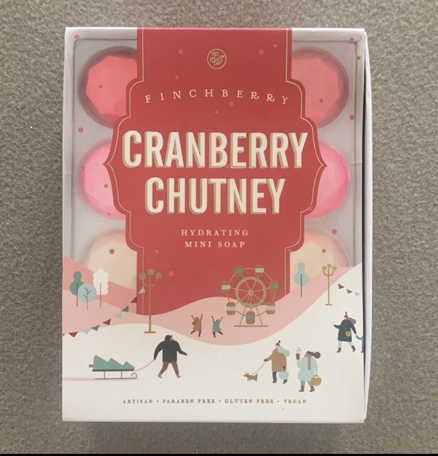 Finchberry Cranberry Chutney Hydrating 12 Mini Soap;Paraben & Gluten Free;Vegan