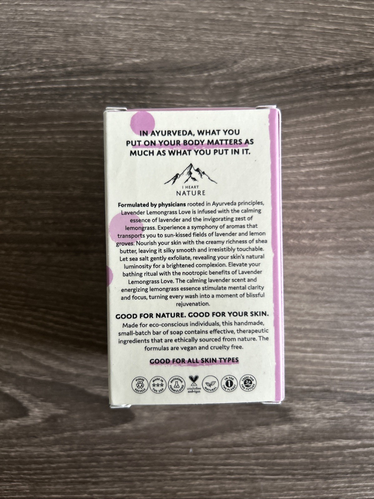 I Heart Nature Lavender Lemongrass Love Cleansing Bar Soap 2: 3.4 Bars 4 Boxes