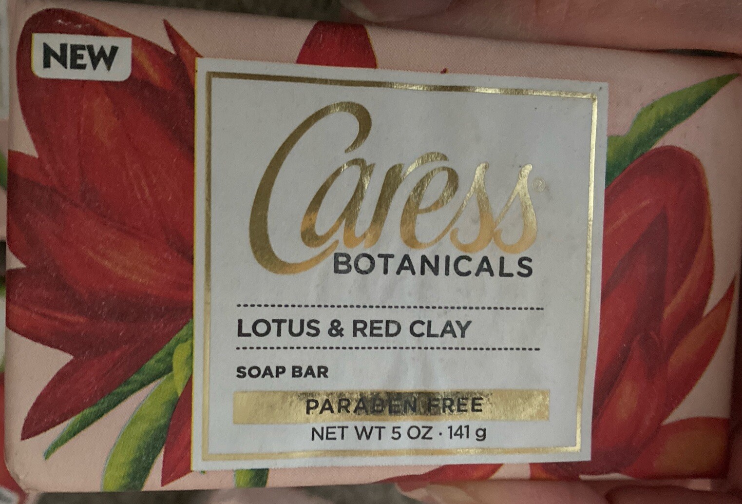 Caress Botanicals Bar Soap Lotus & Red Clay Paraben Free 5 oz each Bar 2 Pack
