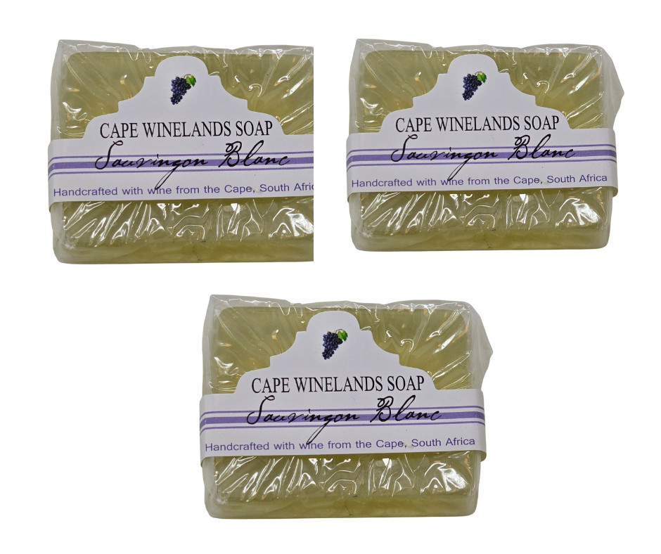 Cape Winelands Sauvignon Blanc Wine Soap Bar Lot of 3 Handmade South Africa Gift