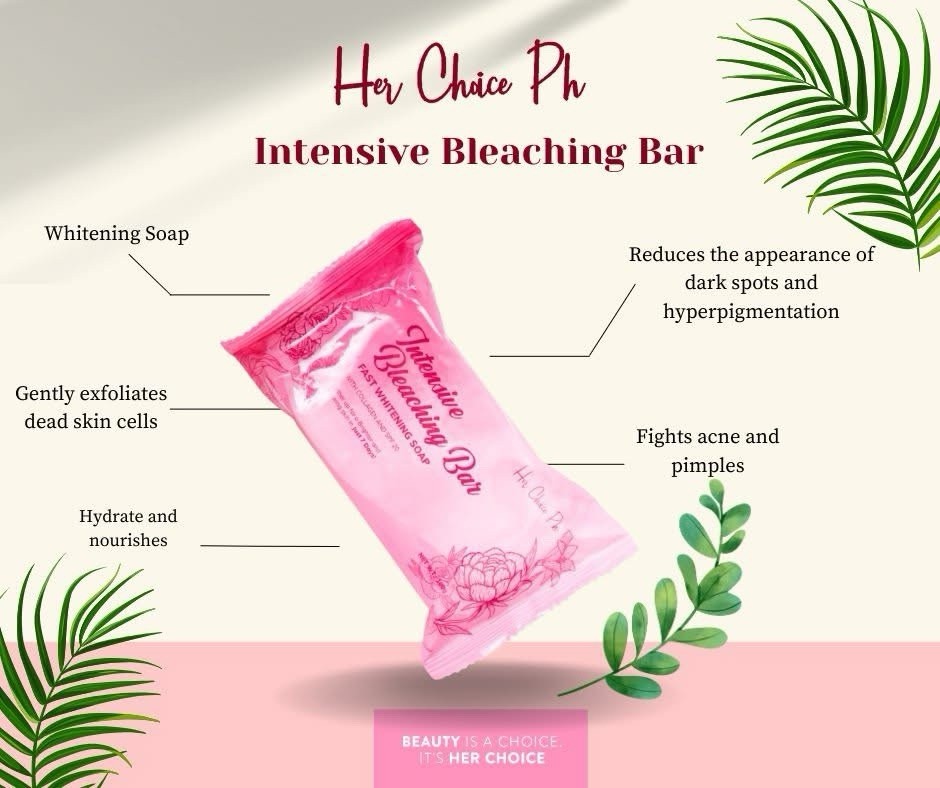2 bars Her Choice Intensive Bleaching Bar Fast Whitening Soap (120g each)