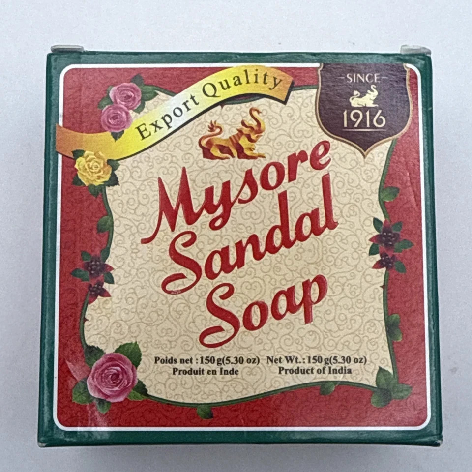 Mysore Sandal Soap BAR 150g (USA SELLER ) – LOT OF 2 BARS – NEW IN BOX