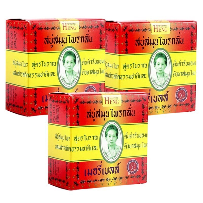Soap Heng Madame Original Natural Herbal Acne Merry Bell Balance Body 160gx3