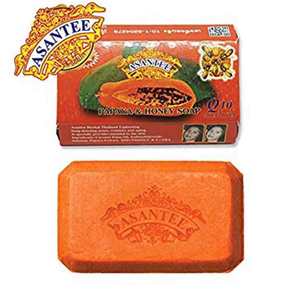 6 x 125g Soap Papaya & Honey Asantee Face & body Herbal Soap Whitening Anti Acne