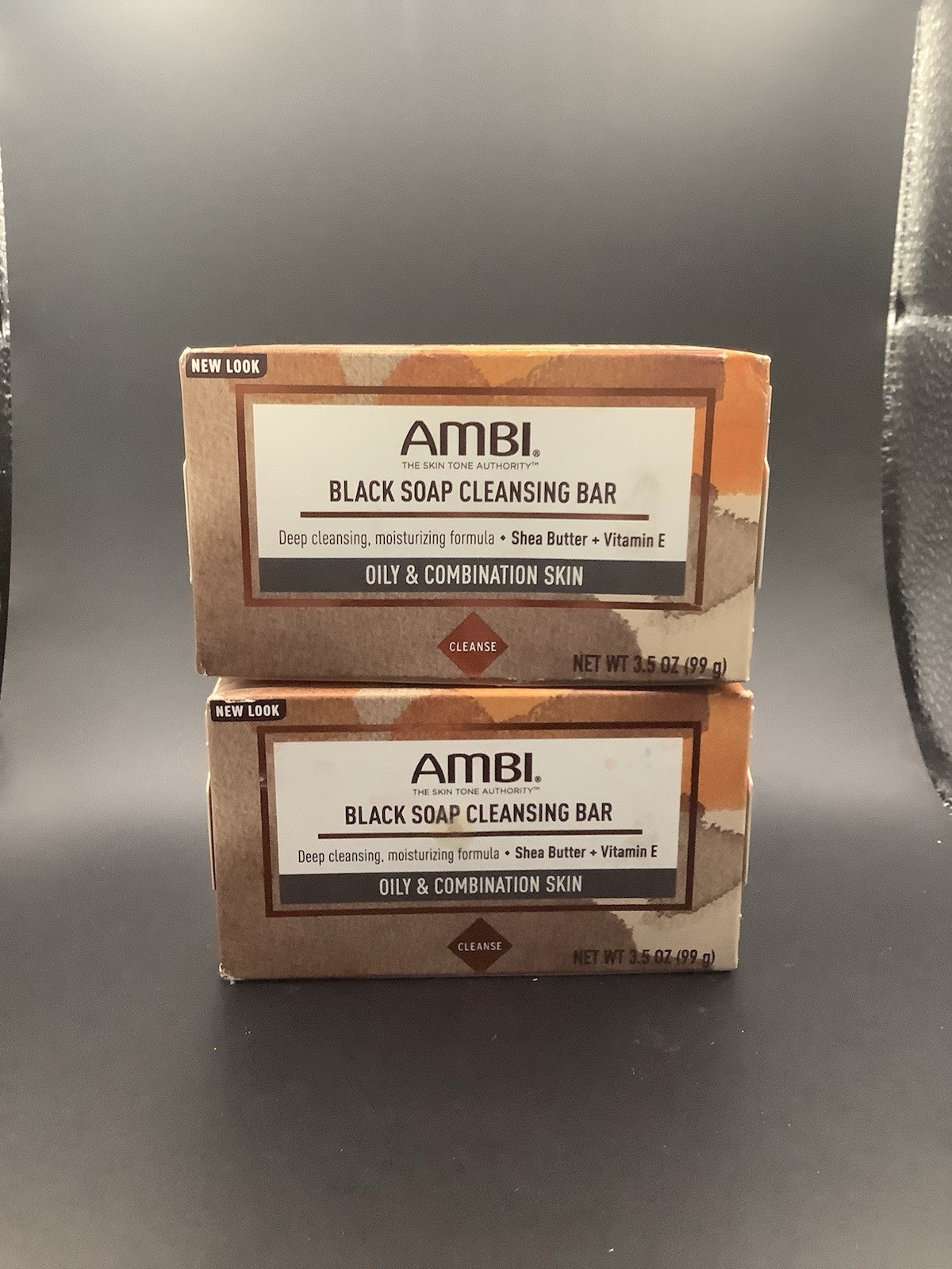 Ambi Black Soap Cleansing Bar with Shea Butter and Vitamin E 3.5 oz (Pack of 2 )