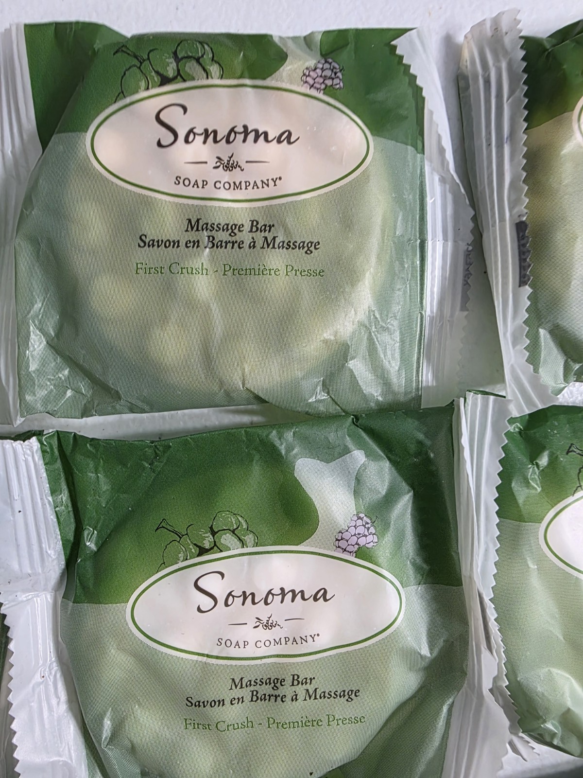 Lot Of 8 Sonoma Soap Company Massage Soaps 1 Facial Bar First Crush Travel Size