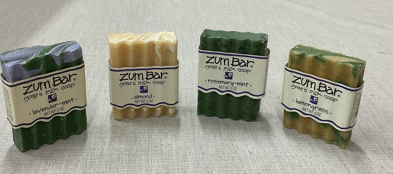 Zum Bar Soap Assorted 4 Pack 3 oz Goat’s Milk Natural Moisturizing Cleanser
