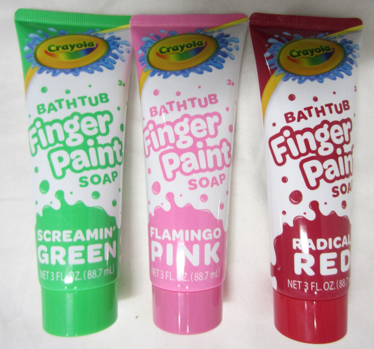 3 Crayola Bathtub Finger Paint Soap 5 Color Variety RED/PINK /GREEN NEW