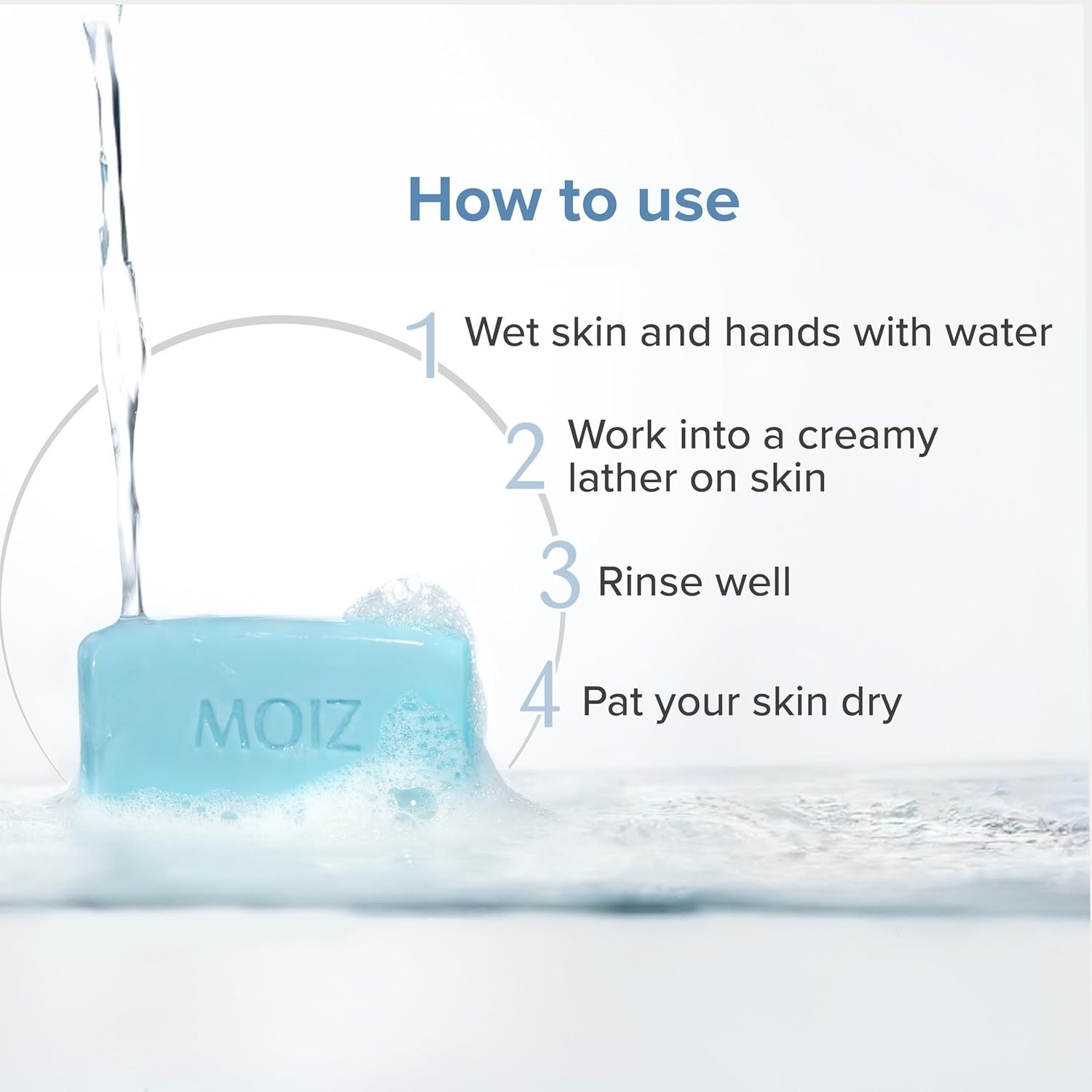 Moiz Syndet Bathing Bar | pH 5.5 | With Shea Butter, Aloe Vera & Vitamin E, 75gm