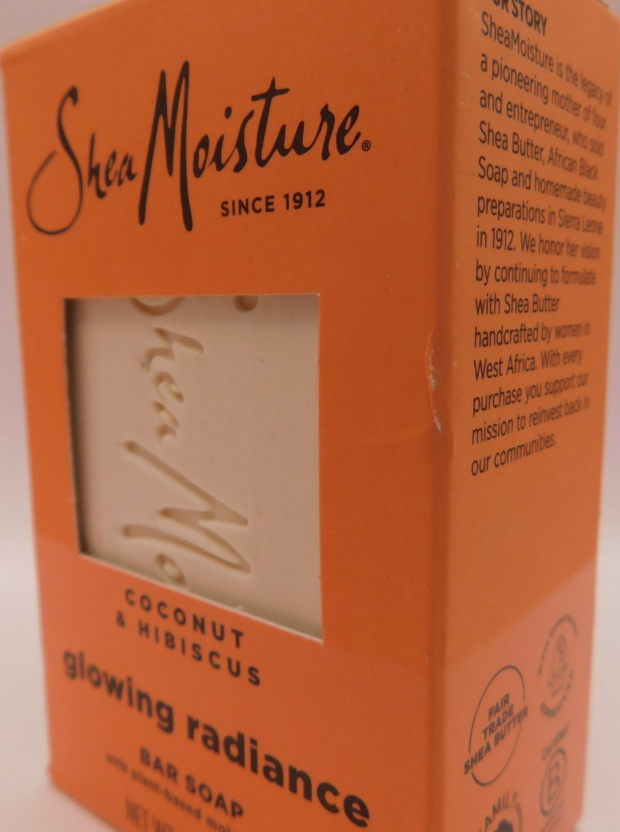 4PK Shea Moisture Coconut & Hibiscus Glowing Radiance Bar Soap 8oz EACH New