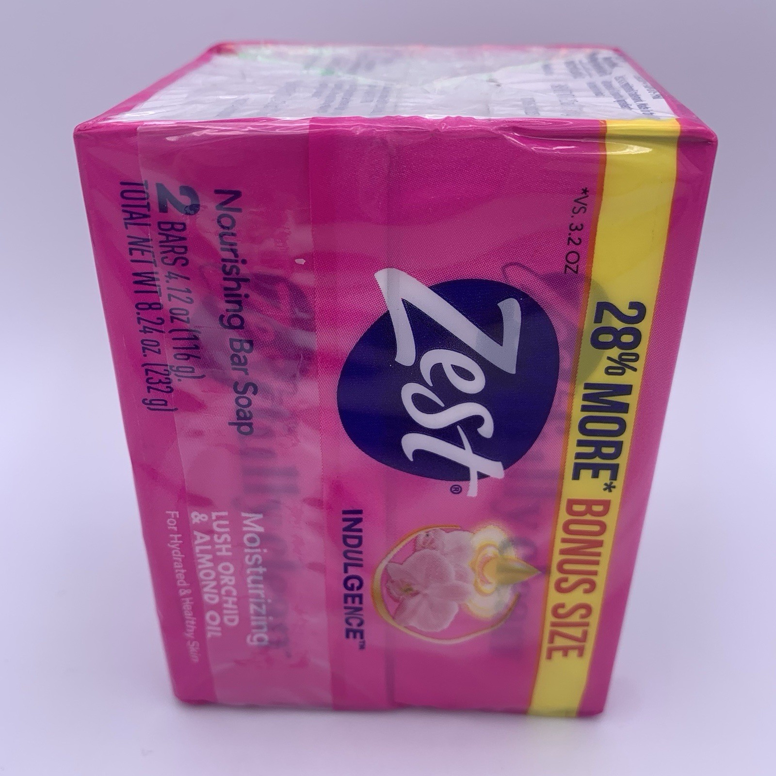 Zest Indulgence Moisturizing Bar Soap Lush Orchid & Almond Oil 2 Bars 4.12oz