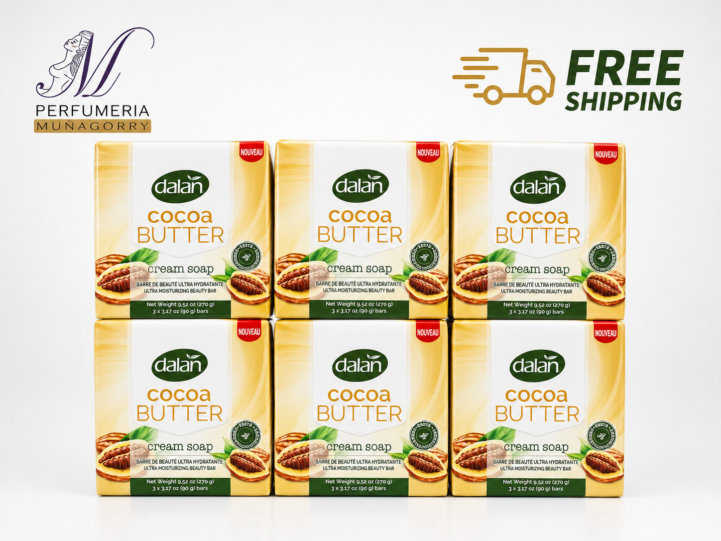 18 BARS COCOA BUTTER CREAM SOAP DALAN 3.17 OZ EACH FREE SHIPPING