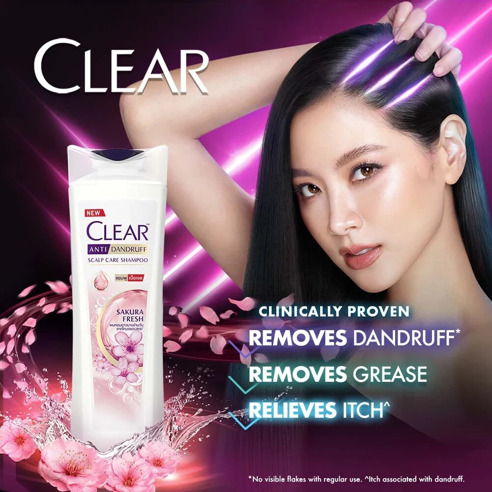 Clear Sakura Fresh Anti-Dandruff Scalp Care Cooling Fresh Shampoo 370ml 3x