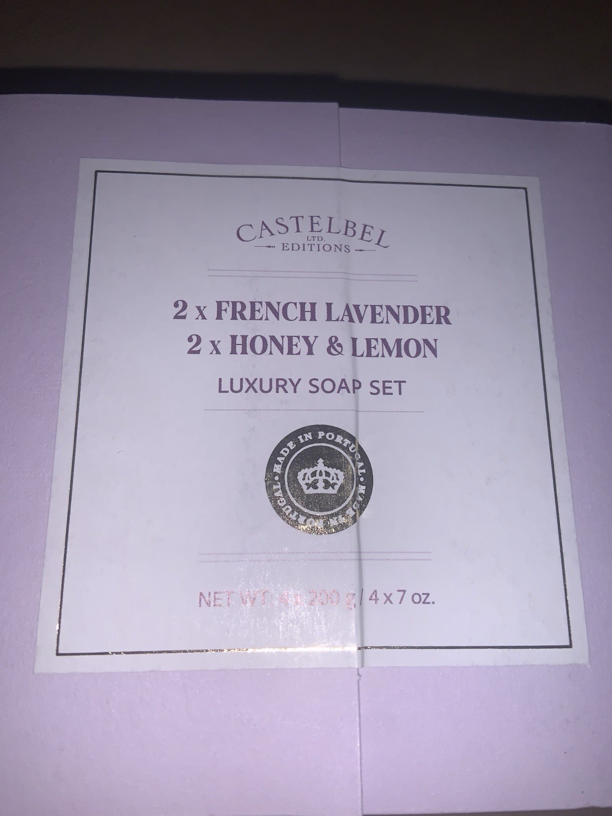 2 Packs Of 4 Pack Castelbel Soap Bars 2X Fresh Lavender ,2X Honey Lemon 7 Oz