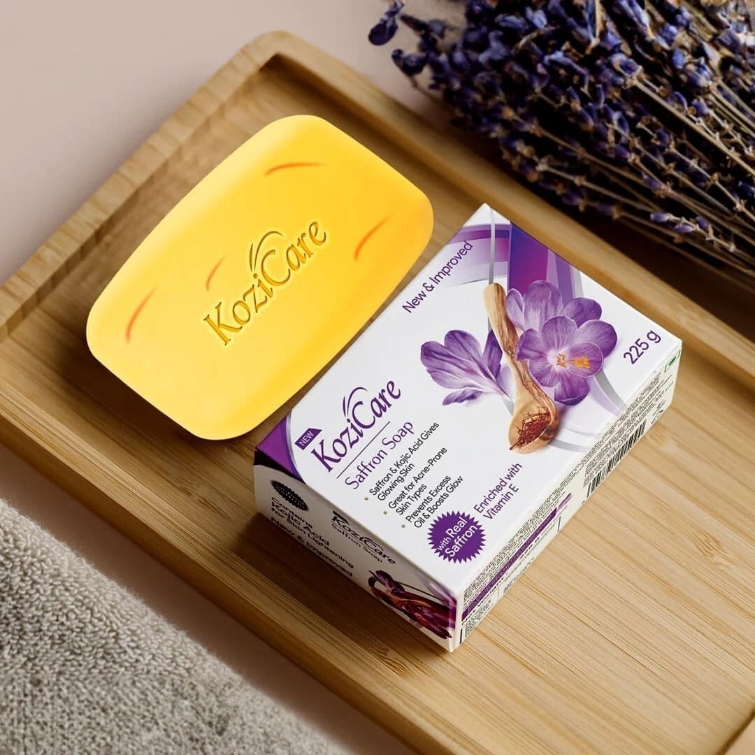 3 x Kozicare Kojiic Acid Soap & Glutathione Soap | Saffron Soap 75gm Tan Removal