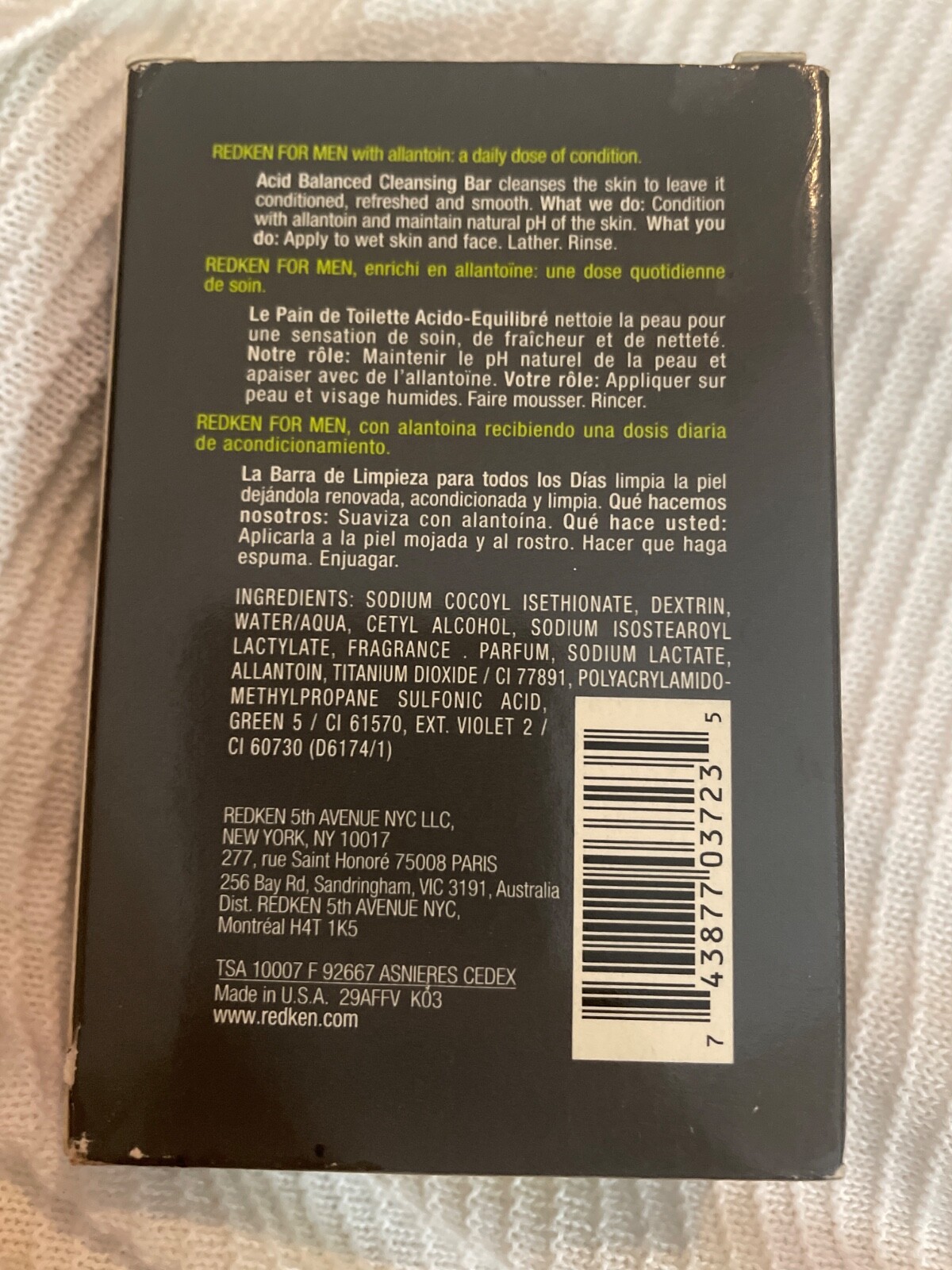 Redken for Men Cleanse Acid Balanced Cleansing Bar 5 oz New Sealed 1 Bar