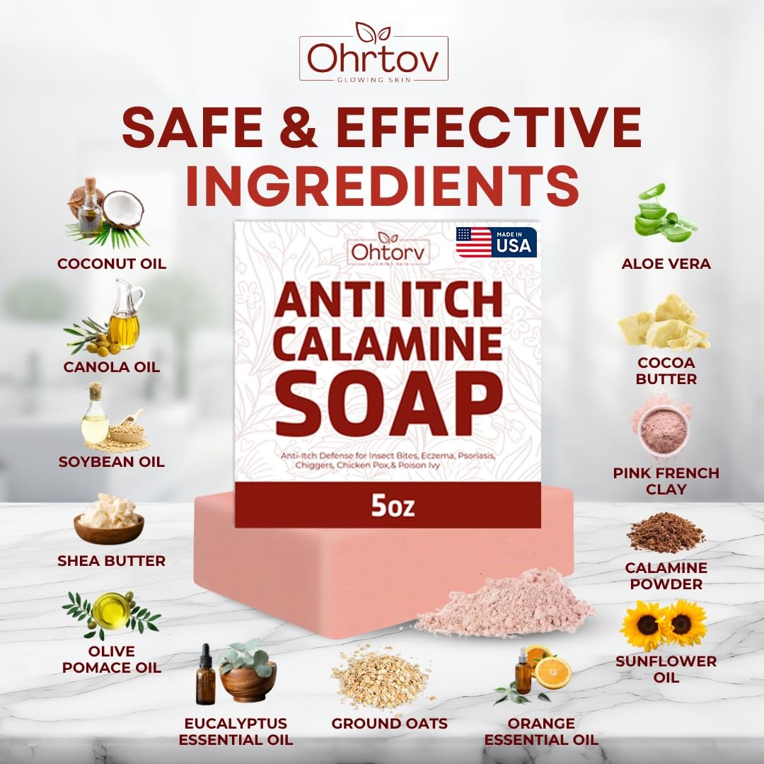 Ohrtov Calamine Soap Bar Itch Relief 5oz