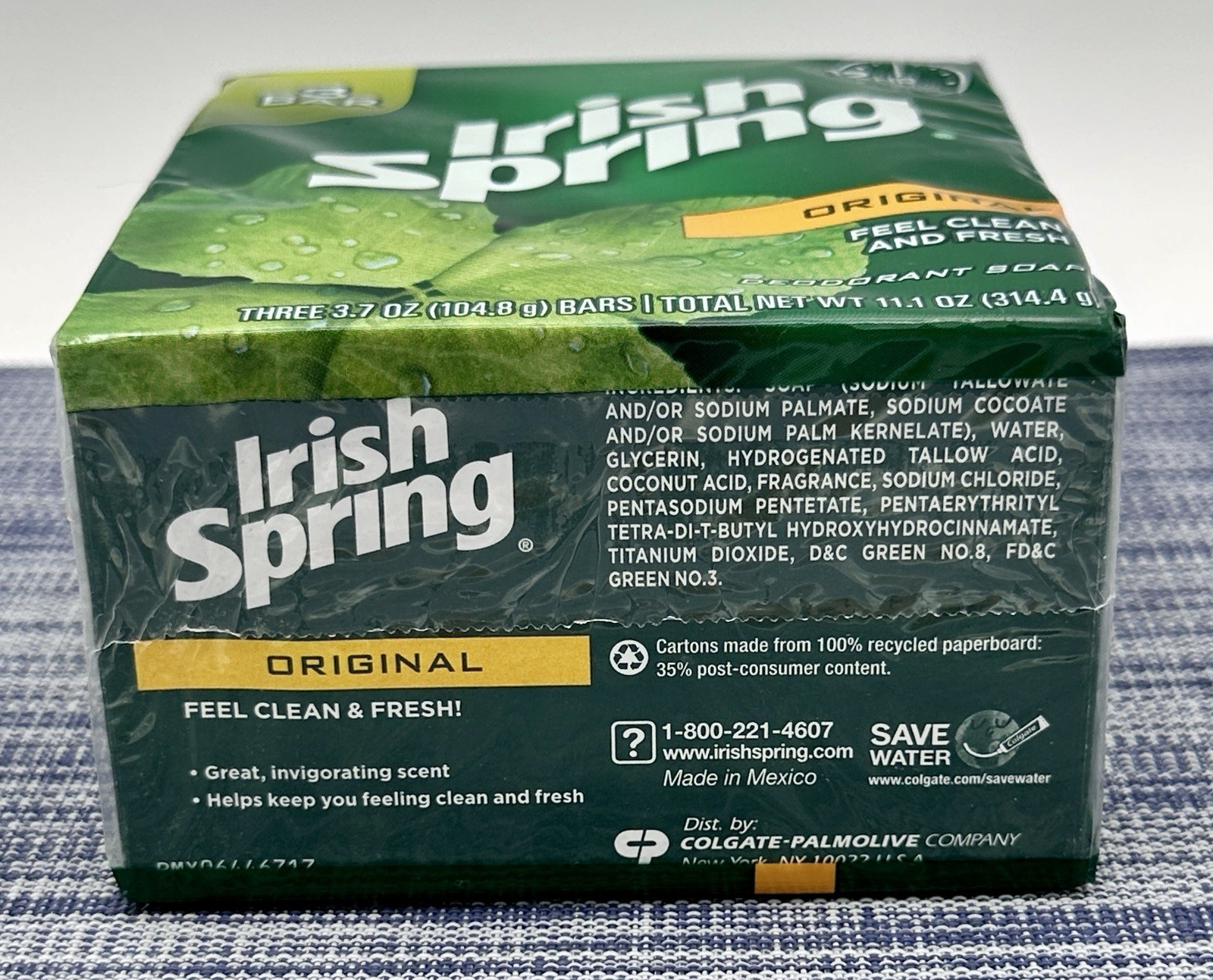 Irish Spring Original Deodorant Soap Three 3.75 oz Bars
