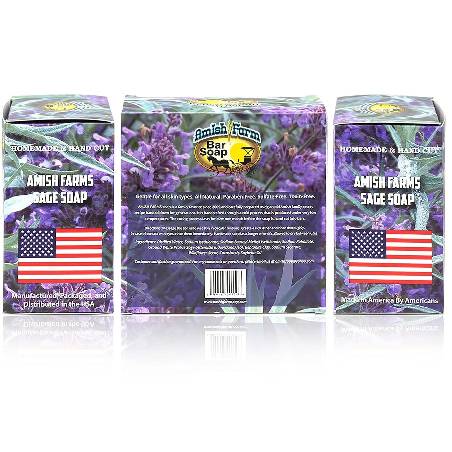 Amish Farms Sage Soap Bar, Original 16 Ounce (Pack of 1), Lavender Color